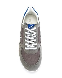 Мужские серые кожаные низкие кеды от Hogan