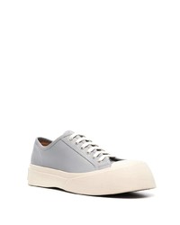 Мужские серые кожаные низкие кеды от Marni