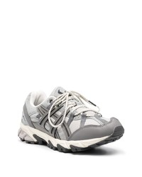 Мужские серые кожаные низкие кеды от Asics