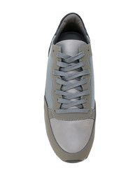 Мужские серые кожаные низкие кеды от Philippe Model