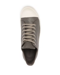 Мужские серые кожаные низкие кеды от Rick Owens
