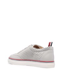 Мужские серые кожаные низкие кеды от Thom Browne