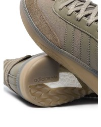 Мужские серые кожаные низкие кеды от adidas