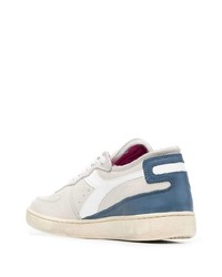 Мужские серые кожаные низкие кеды от Diadora