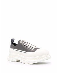 Мужские серые кожаные низкие кеды от Alexander McQueen