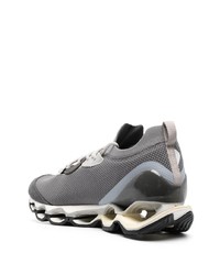 Мужские серые кожаные низкие кеды от Mizuno