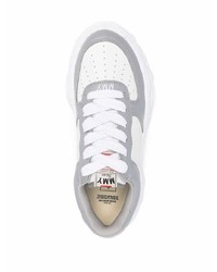 Мужские серые кожаные низкие кеды от Maison Mihara Yasuhiro