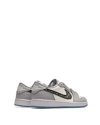 Мужские серые кожаные низкие кеды от Jordan