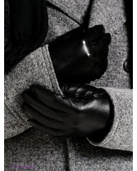 Мужские серые кожаные перчатки от Labbra