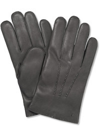 Мужские серые кожаные перчатки от Mulberry