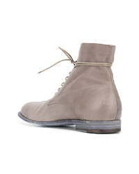 Мужские серые кожаные повседневные ботинки от Officine Creative