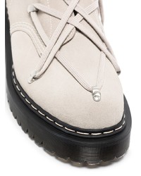 Мужские серые кожаные повседневные ботинки от Rick Owens