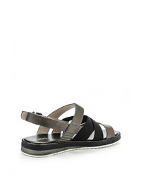 Серые кожаные сандалии на плоской подошве от Betsy