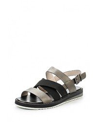 Серые кожаные сандалии на плоской подошве от Betsy