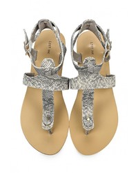 Серые кожаные сандалии на плоской подошве от LOST INK