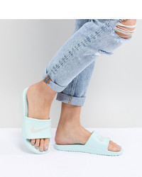 Серые кожаные сандалии на плоской подошве от Nike