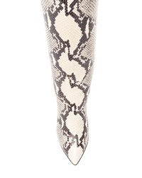 Серые кожаные сапоги со змеиным рисунком от Paris Texas