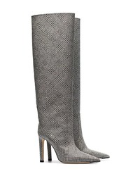 Серые кожаные сапоги от Jimmy Choo