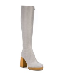 Серые кожаные сапоги от Chalayan