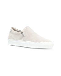 Мужские серые кожаные слипоны от Common Projects