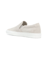 Мужские серые кожаные слипоны от Common Projects