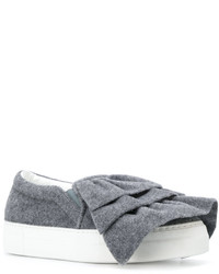 Женские серые кожаные слипоны от Joshua Sanders