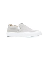 Мужские серые кожаные слипоны от Common Projects