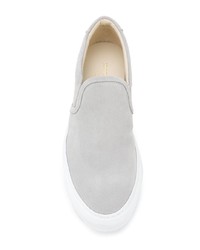 Мужские серые кожаные слипоны от Common Projects