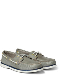 Серые кожаные топсайдеры от Sperry