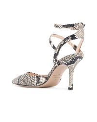 Серые кожаные туфли со змеиным рисунком от Marc Ellis