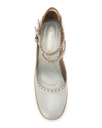 Серые кожаные туфли от Sarah Chofakian