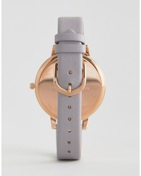 Женские серые кожаные часы от Olivia Burton