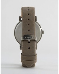 Мужские серые кожаные часы от Timex