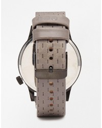 Мужские серые кожаные часы от Komono