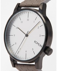 Мужские серые кожаные часы от Komono