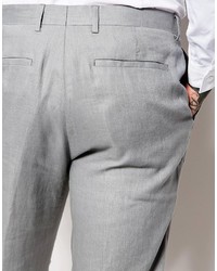 Мужские серые льняные классические брюки от Asos