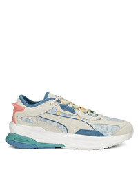 Серые низкие кеды c принтом тай-дай