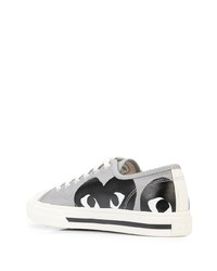 Мужские серые низкие кеды из плотной ткани с принтом от COMME DES GARÇONS PLAY X CONVERSE