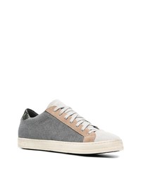 Мужские серые низкие кеды из плотной ткани от P448