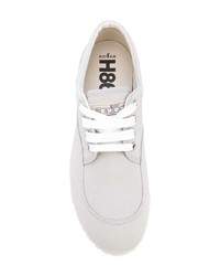 Женские серые низкие кеды из плотной ткани от Hogan