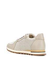 Мужские серые низкие кеды из плотной ткани от Canali