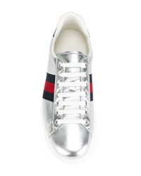 Мужские серые низкие кеды от Gucci