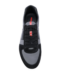 Мужские серые низкие кеды от Prada