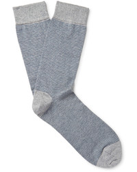 Мужские серые носки в горизонтальную полоску от John Smedley