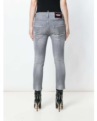 Серые рваные джинсы-бойфренды от Dsquared2