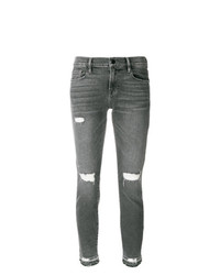 Серые рваные джинсы скинни от Frame Denim