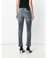 Серые рваные джинсы скинни от Dondup