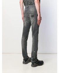 Мужские серые рваные джинсы от Philipp Plein