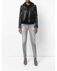 Женские серые рваные джинсы от Dsquared2