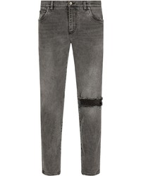 Мужские серые рваные джинсы от Dolce & Gabbana